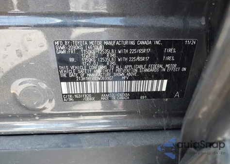 2025 Toyota Rav4 Le from USA, damaged, VIN 2T3H1RFVXSW369907